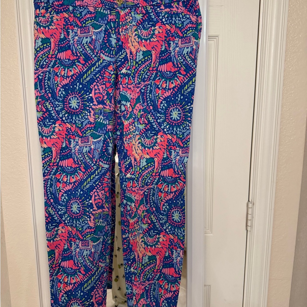Lilly Pulitzer Blue and Pink Patterned Pants